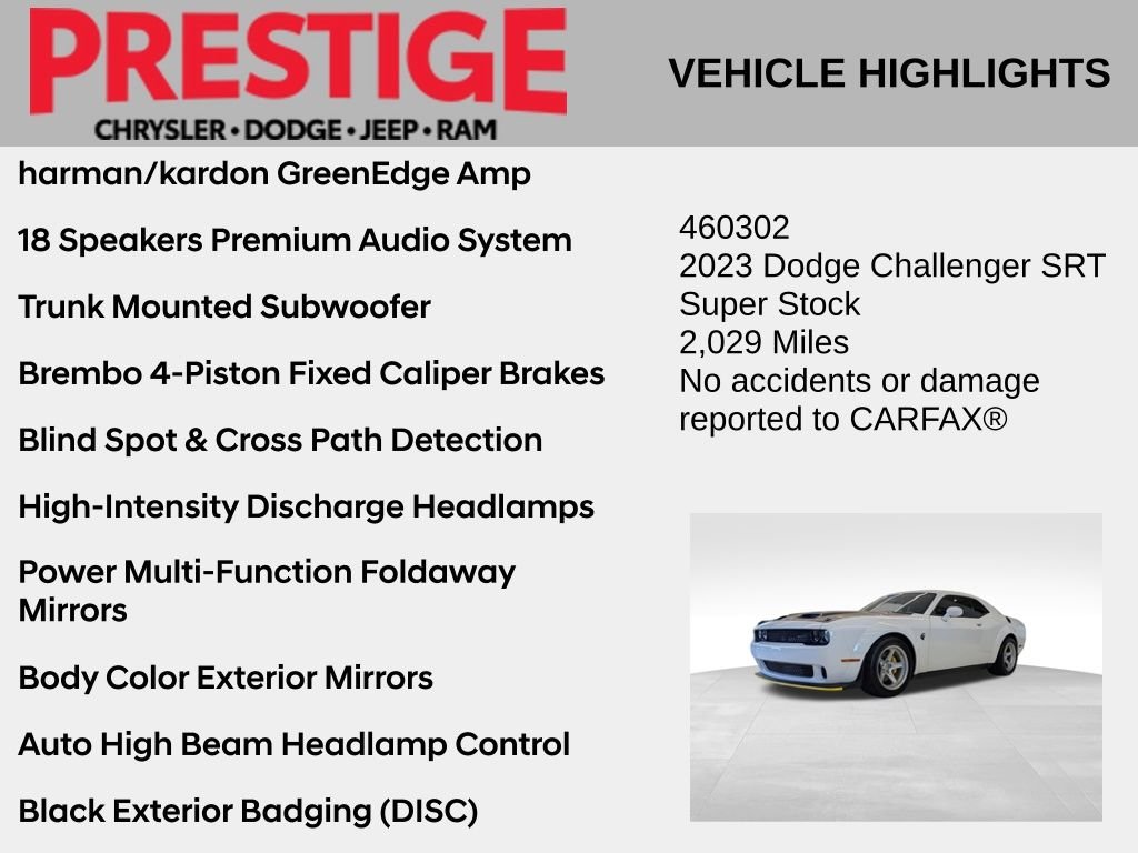 Used 2023 White Dodge SRT Super Stock image 4