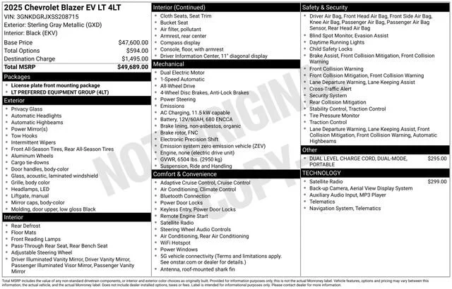 New 2025 Sterling Gray Metallic Chevrolet LT image 5