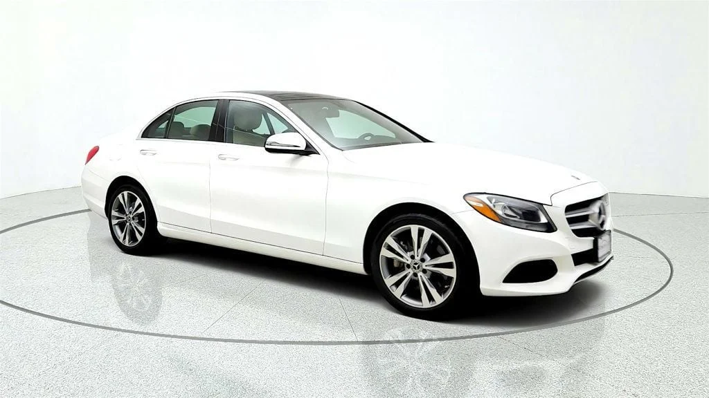 Used 2018 Polar White Mercedes-Benz C 300 4MATIC® Sedan w/ Premium Pkg, Panorama Roof & 18
