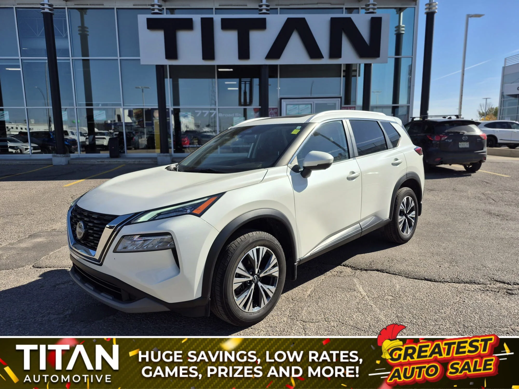 Certified Used 2023 Pearl White Metallic Nissan SV AWD*Htd Seats | Pano Roof | Htd Wheel | Adaptive Cruise | Remote Start | CarPlay | Park Assist image 1