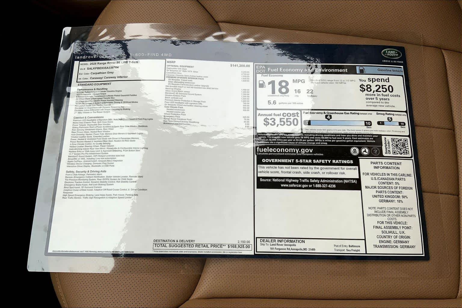New 2025 Carpathian Grey Land Rover SE image 20