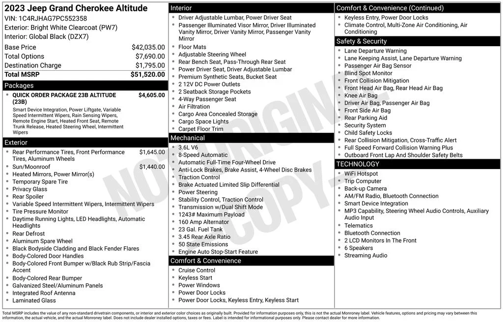 Used 2023 White Jeep Altitude X image 39