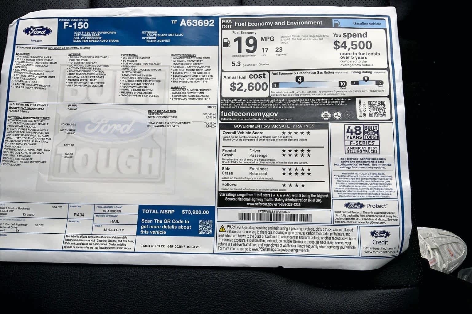 New 2026 Agate Black Metallic Ford Lariat® image 19