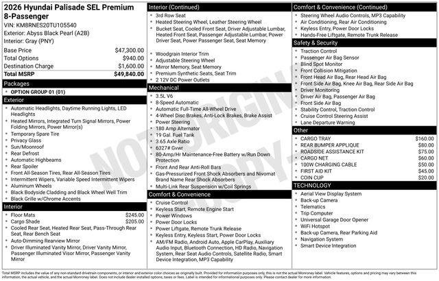 New 2026 Black Hyundai SEL Premium AWD image 26