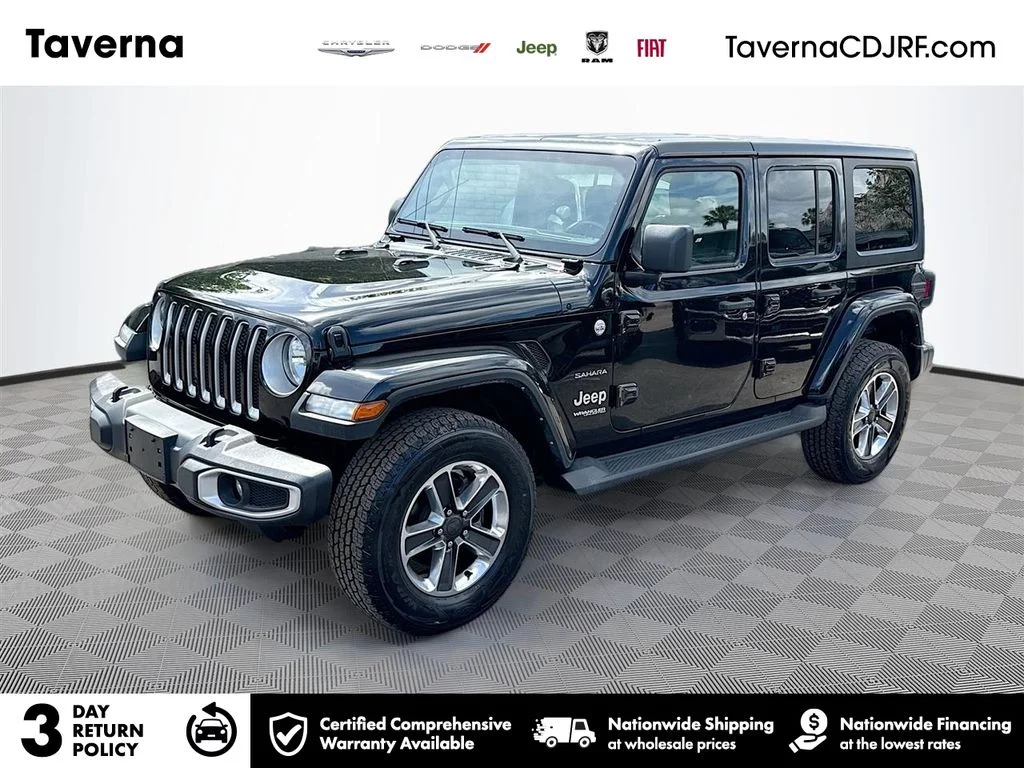Used 2022 Black Jeep Unlimited Sahara image 1