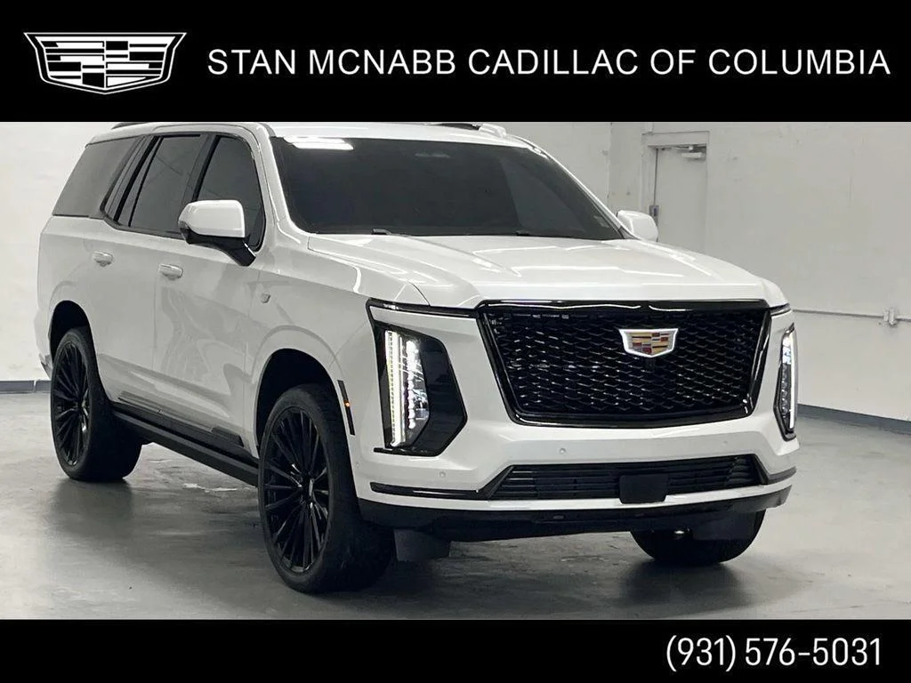 Used 2025 Crystal White Tricoat Cadillac Sport image 1