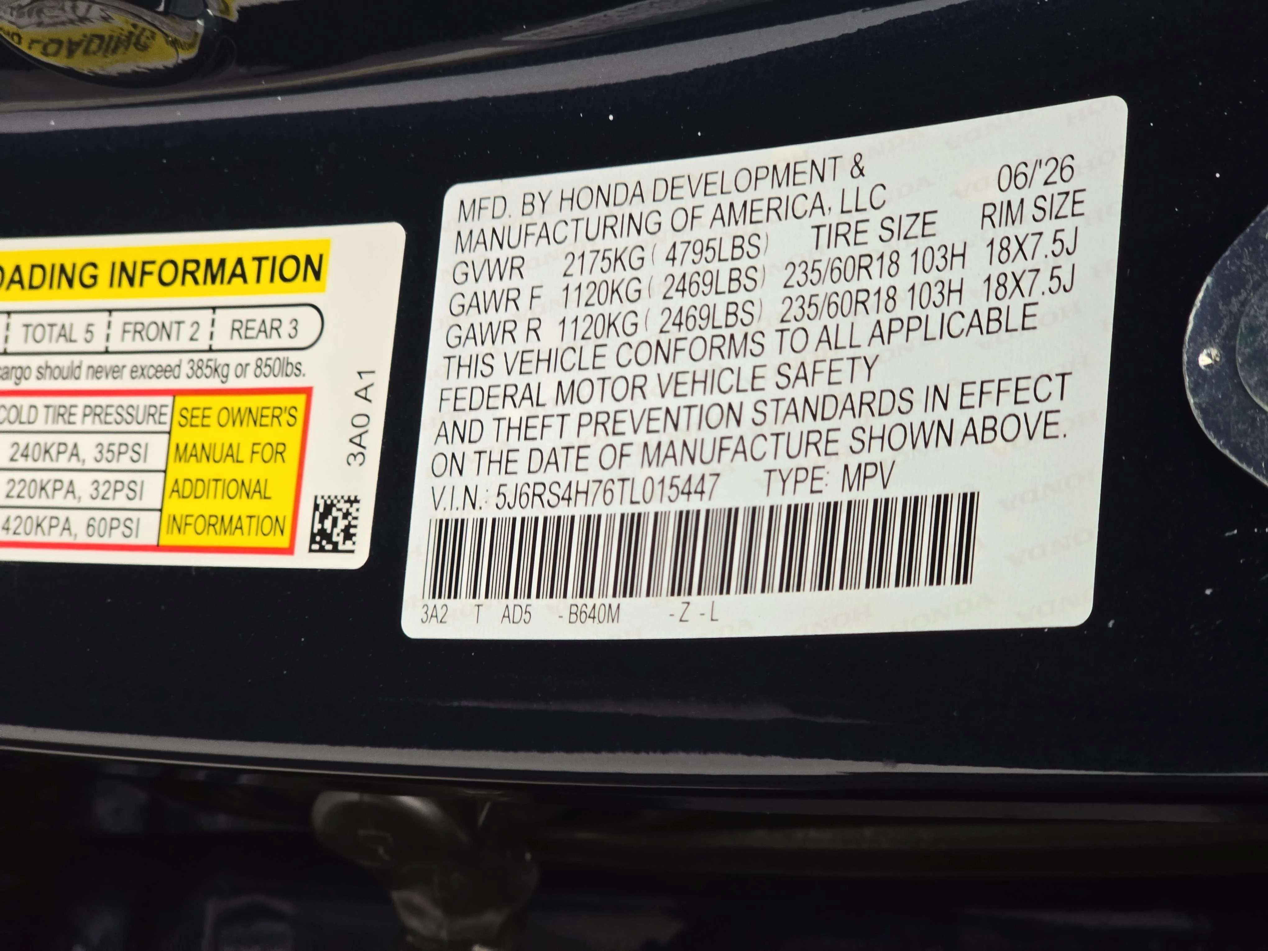New 2026 Canyon River Blue Metallic Honda EX-L image 36