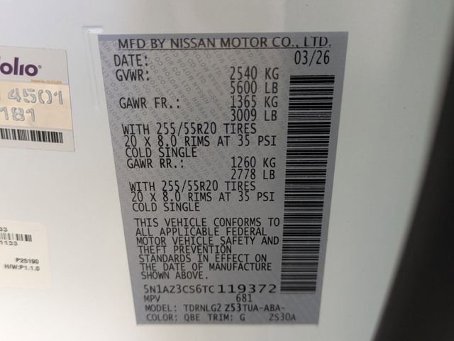 New 2026 Everest White Pearl TriCoat Nissan SL image 31