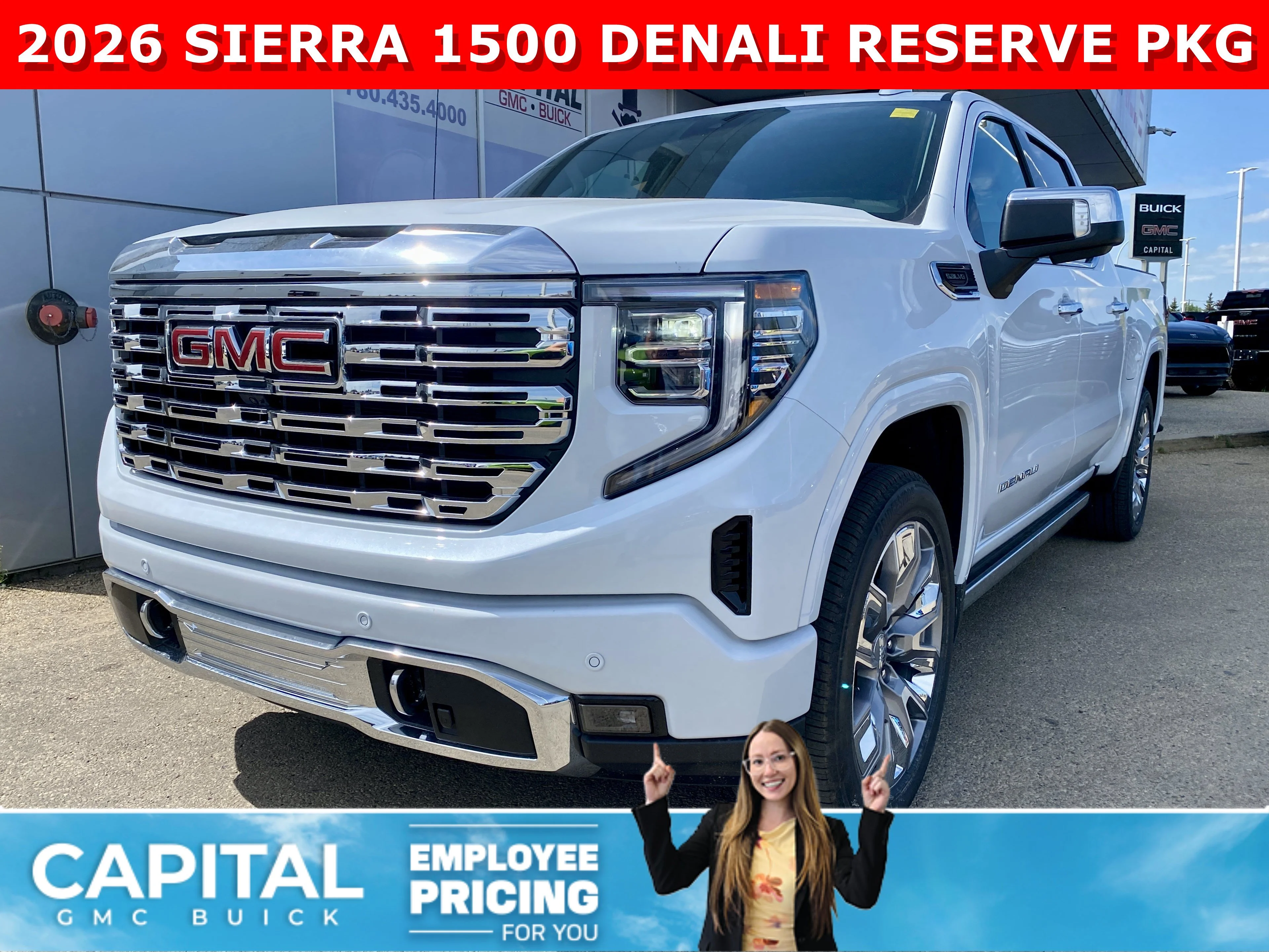 New 2026 GLACIER WHITE TRICOAT GMC Denali image 1
