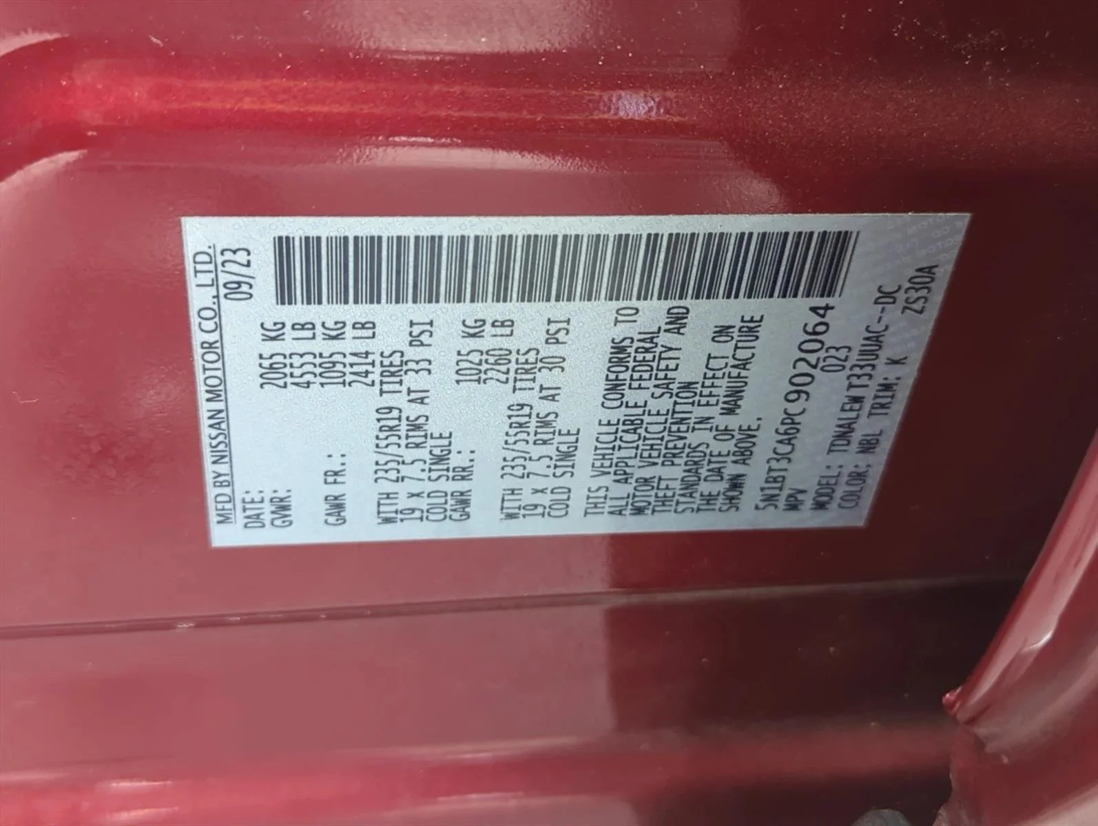 Used 2023 Scarlet Ember Tintcoat Nissan SL image 29