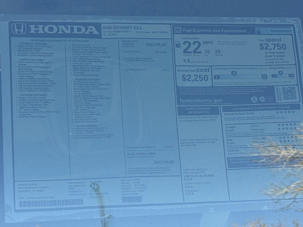 2026 Honda Odyssey EX-L - Photo 27