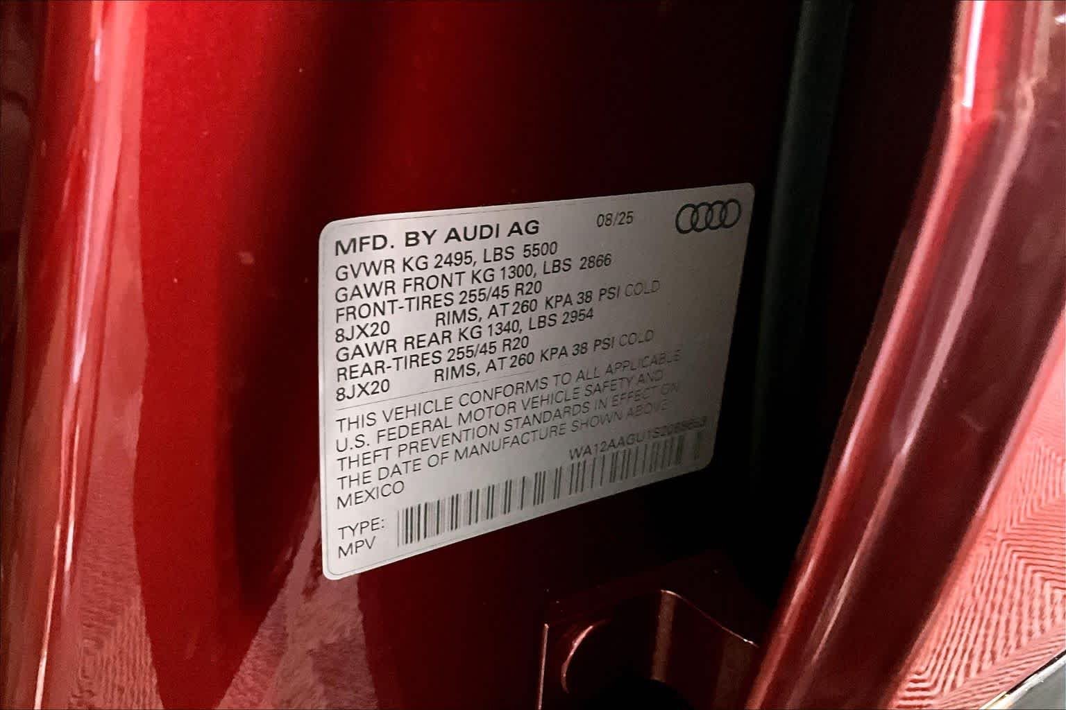 Used 2025 Grenadine Red Metallic Audi Premium Plus image 34