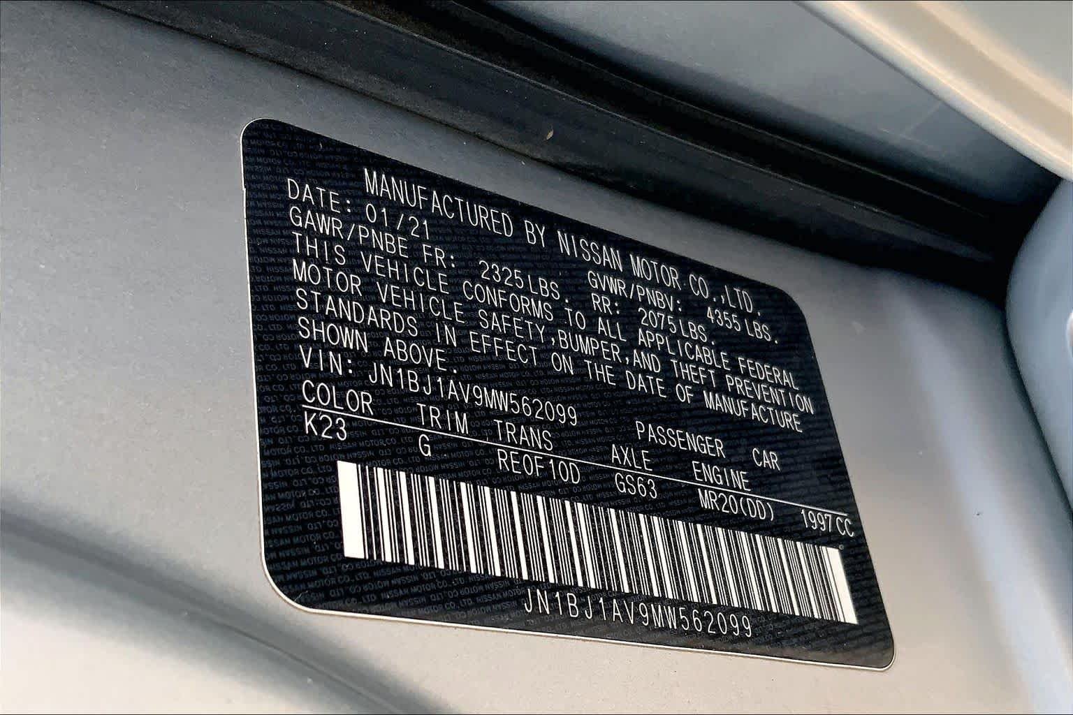 Used 2021 Brilliant Silver Metallic Nissan S image 36