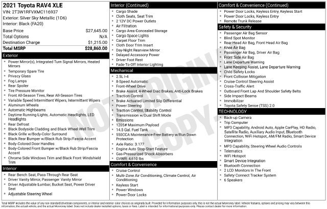 Used 2021 Silver Toyota XLE image 4