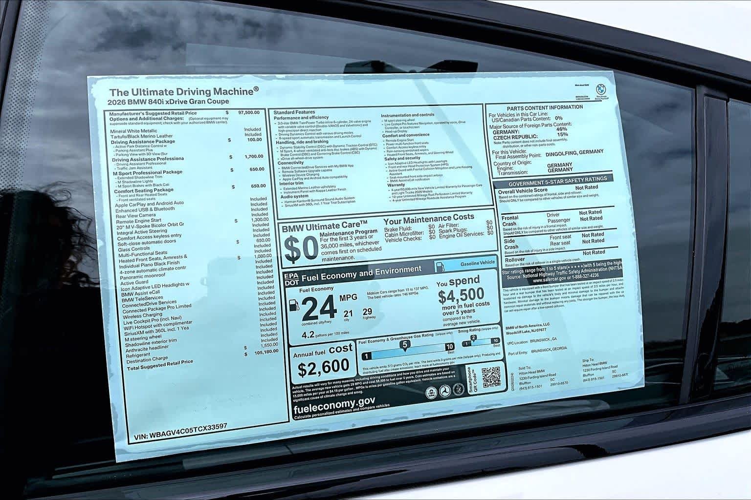 New 2026 Mineral White Metallic BMW 840i image 18