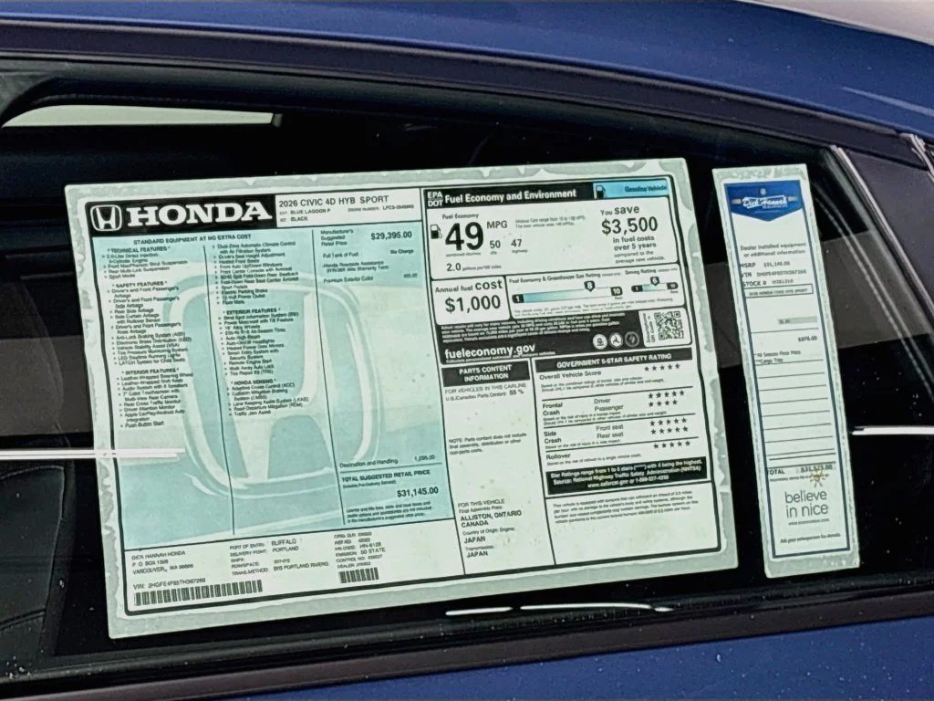 New 2026 Blue Lagoon Pearl Honda Sport image 24