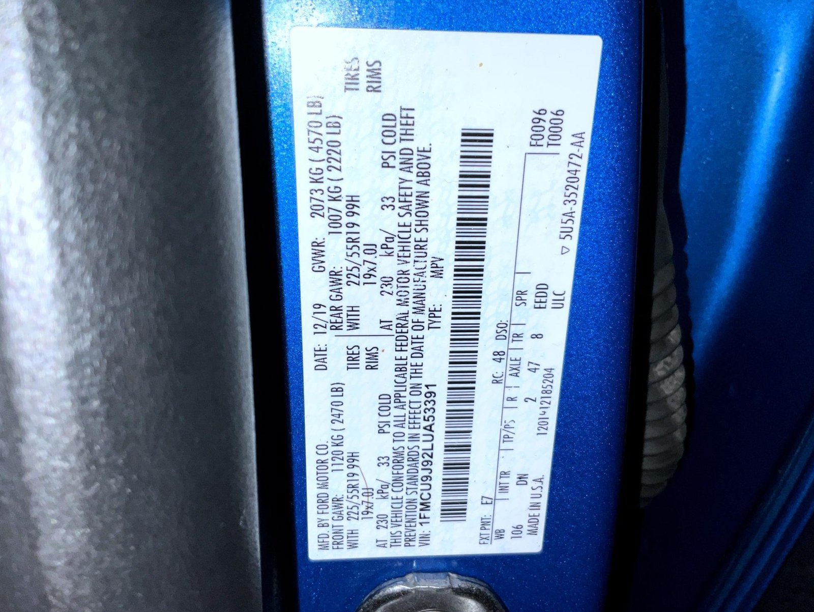 Used 2020 Blue Ford Titanium image 27
