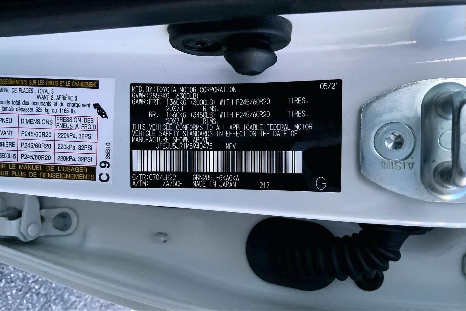 Used 2021 Blizzard Pearl Toyota Nightshade image 32