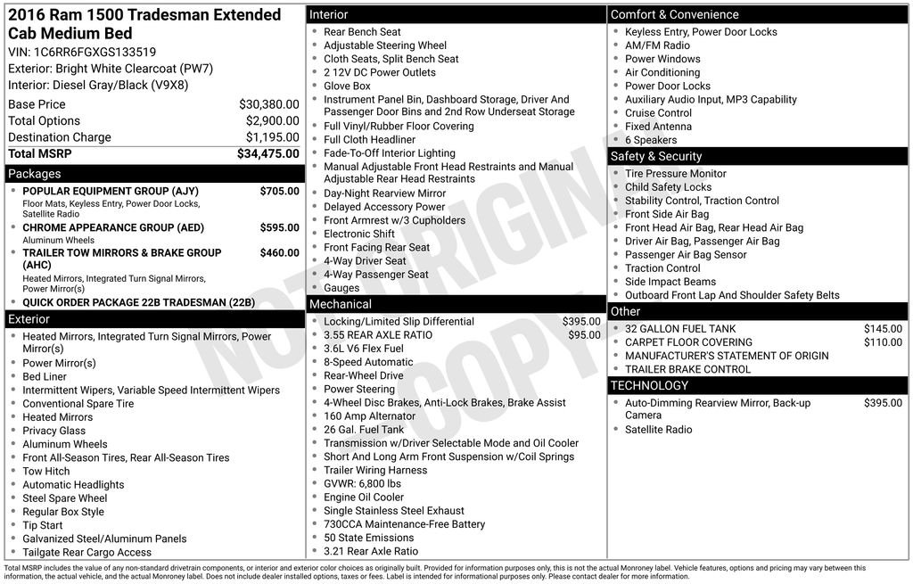 Certified Used 2016 Bright White Clearcoat Ram Tradesman image 35