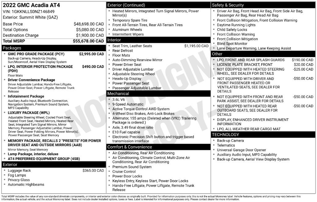 Used 2022 Summit White GMC AT4 image 34