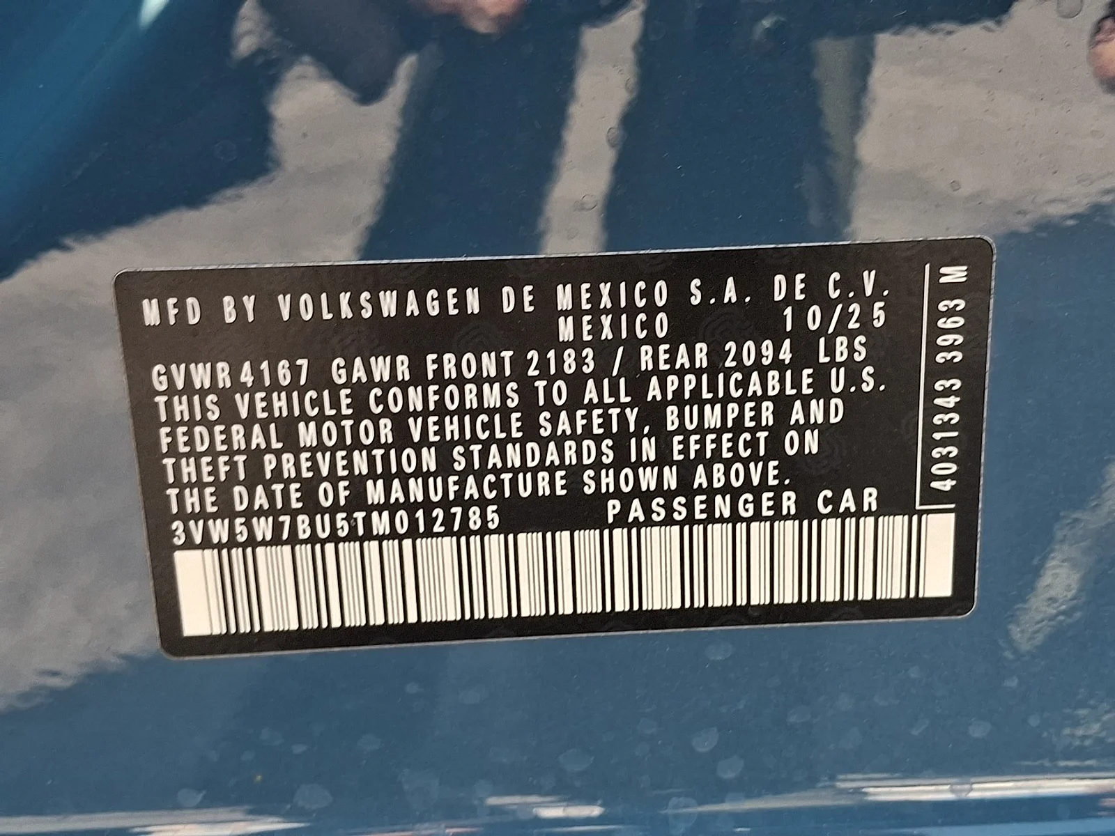 Certified Used 2026 Monterey Blue Pearl - U1U1 Volkswagen S image 11