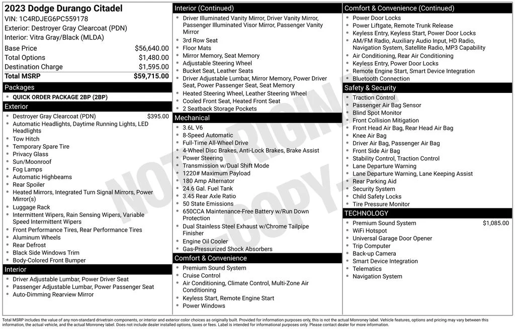 Used 2023 Gray Dodge Citadel image 6