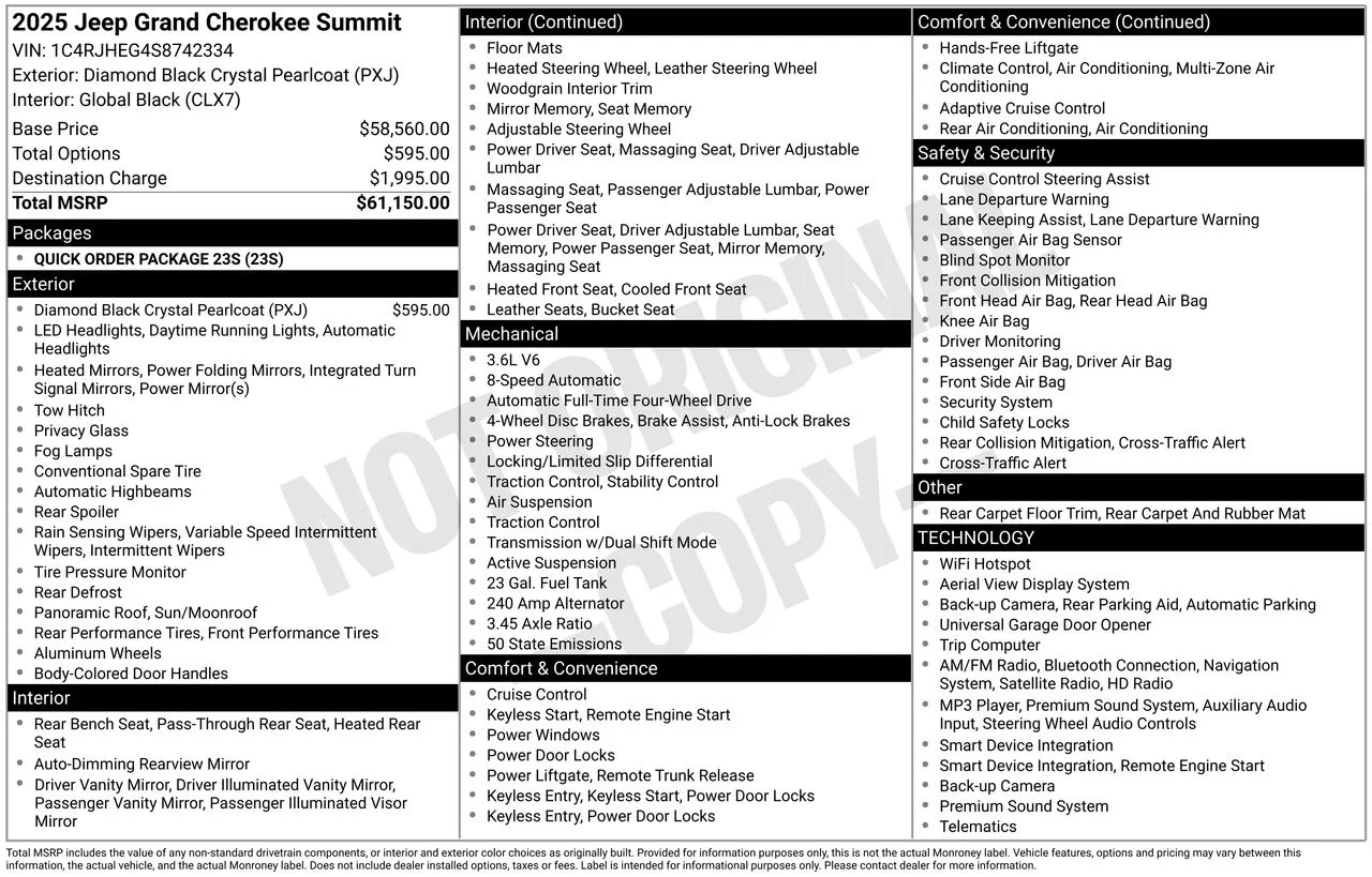 Used 2025 Diamond Black Jeep Summit image 32
