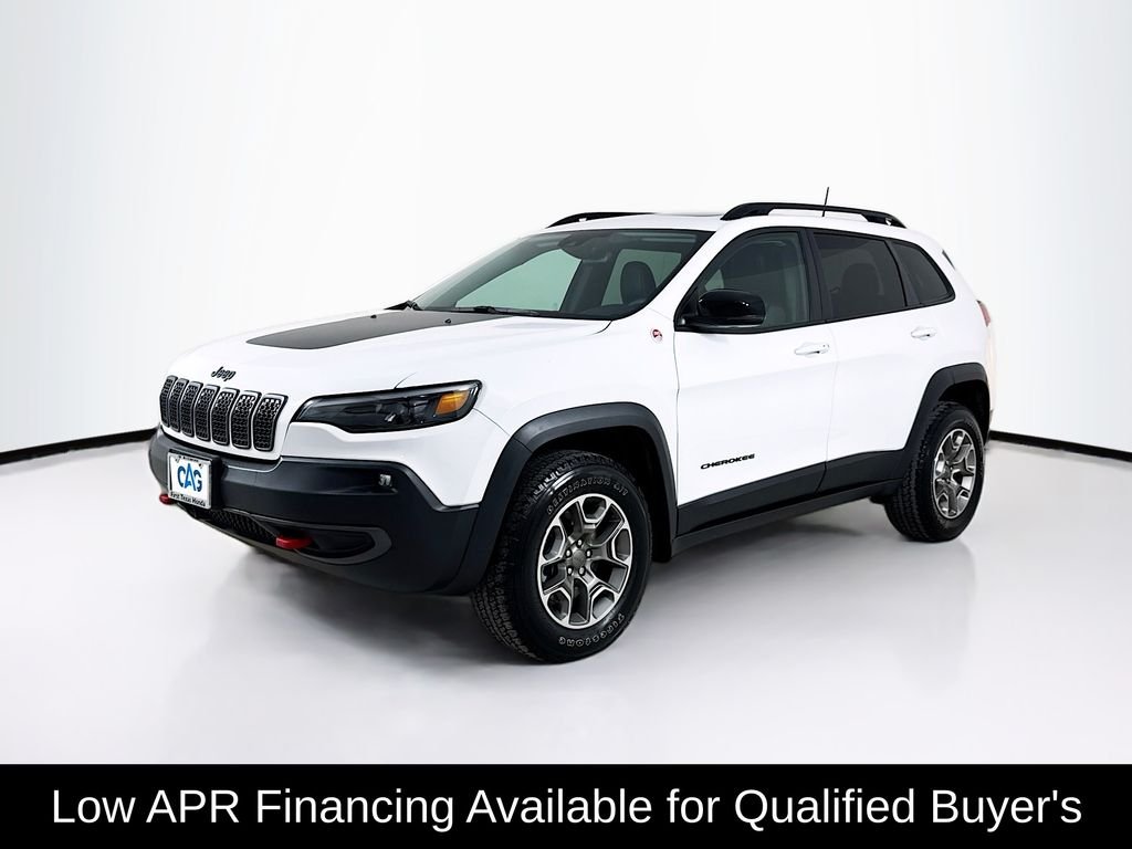 Used 2022 Bright White Clearcoat Jeep Trailhawk image 3