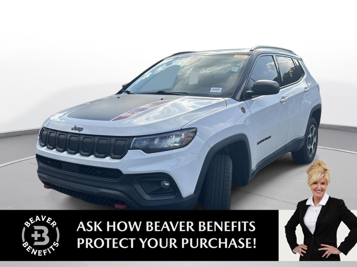 Used 2022 Bright White Clearcoat Jeep Trailhawk image 1