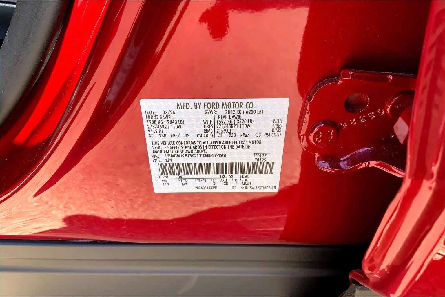 New 2026 Rapid Red Metallic Tinted Clearcoat Ford ST image 21