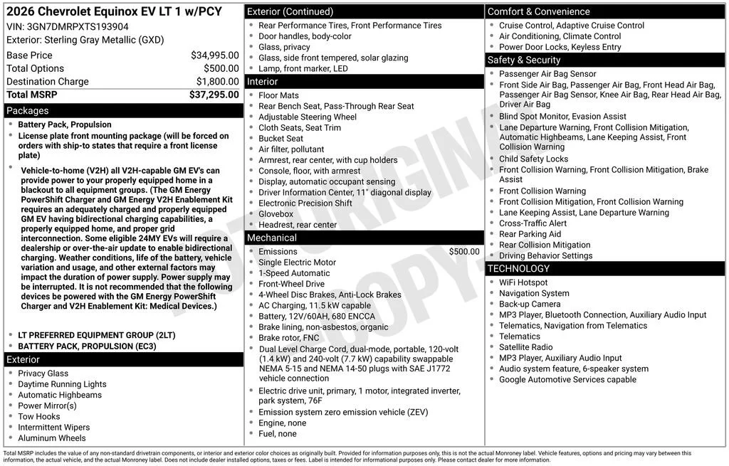 New 2026 Sterling Gray Metallic Chevrolet LT image 6