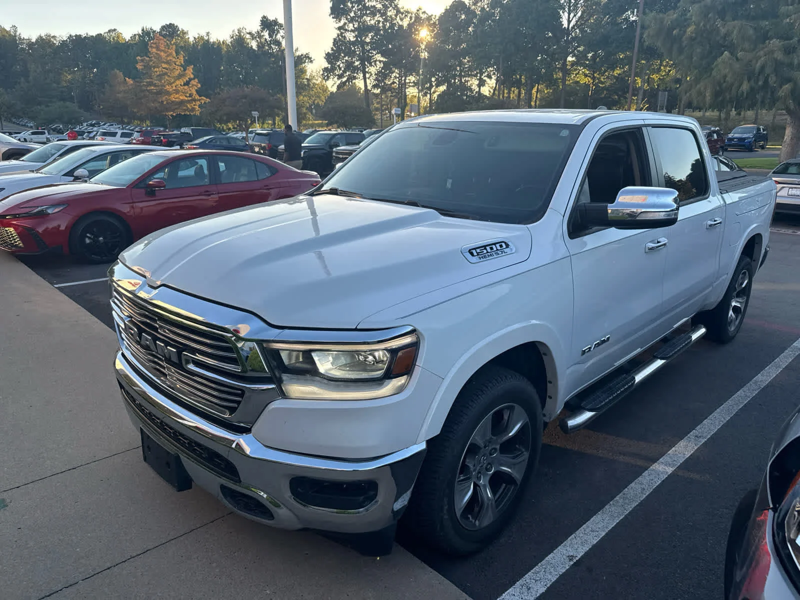 Used 2019 Ivory White Tri-Coat Pearlcoat Ram Laramie image 2