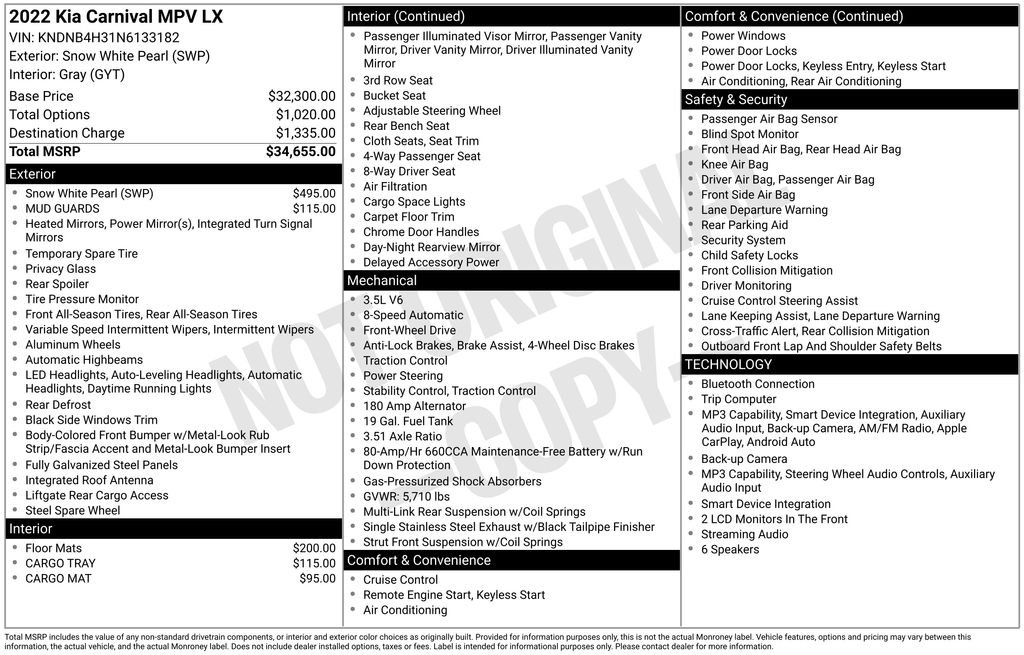 Used 2022 White Kia LX image 2