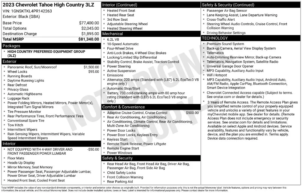 Used 2023 Black Chevrolet High Country image 47