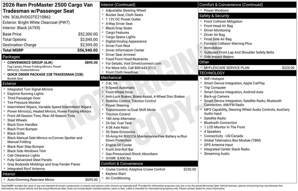 New 2026 Bright White Clearcoat RAM High Roof image 6