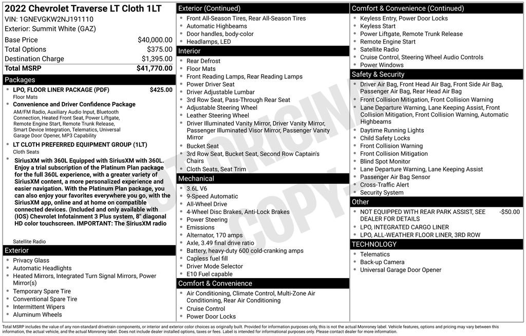 Used 2022 White Chevrolet LT image 2