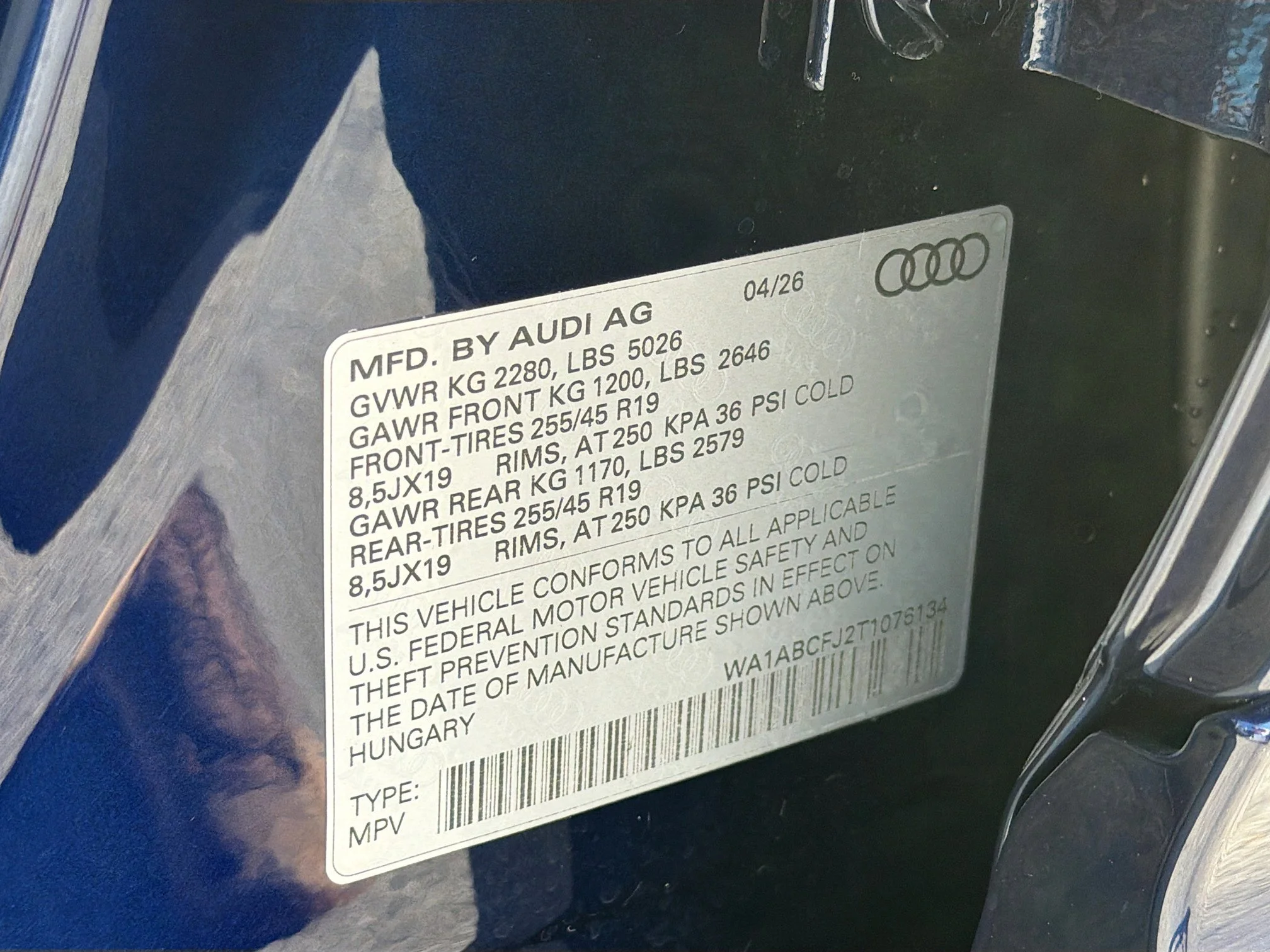 New 2026 Navarra Blue Metallic Audi S line image 41