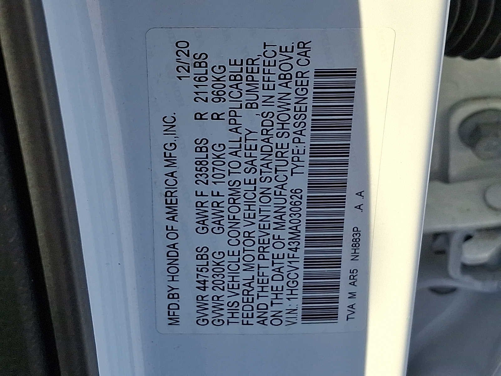 Used 2021 Platinum White Pearl Honda Sport SE image 28