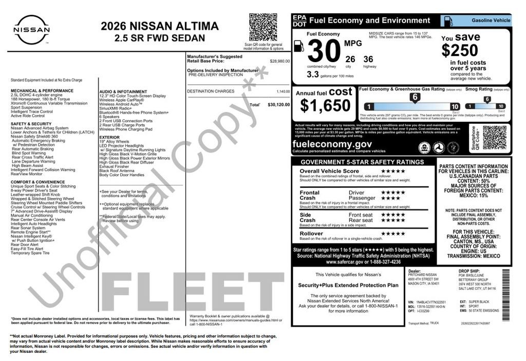 Used 2026 Super Black Nissan 2.5 SR image 4