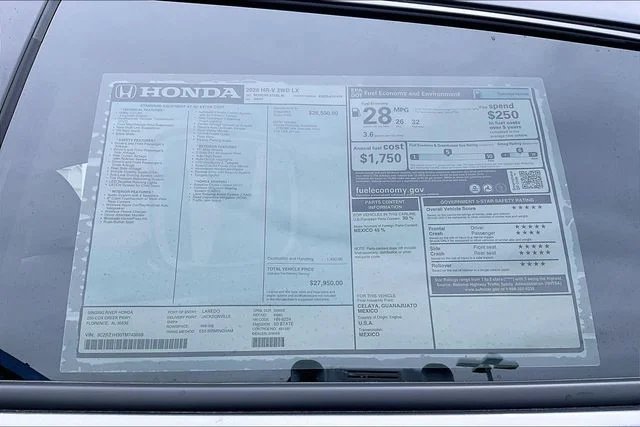 New 2026 Honda HR-V LX 4D Sport Utility