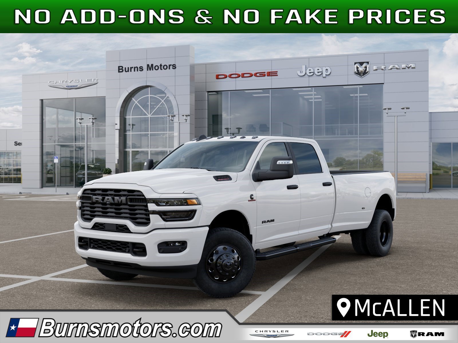 New 2026 Bright White Clear-Coat Exterior Paint RAM Lone Star Night Edition Dually image 1