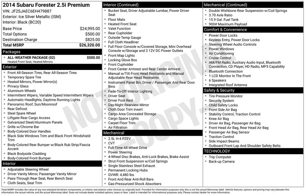 2014 Subaru Forester 2.5i Premium Package AT PZEV's photo