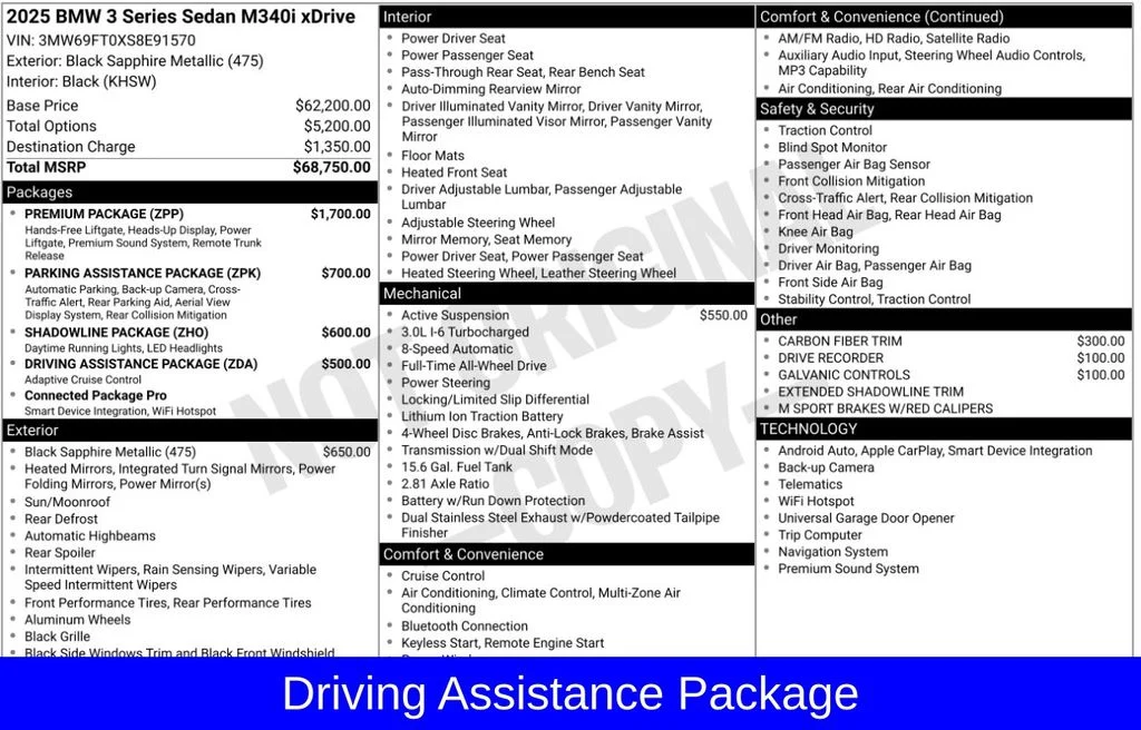 Used 2025 Black BMW M340i xDrive image 6