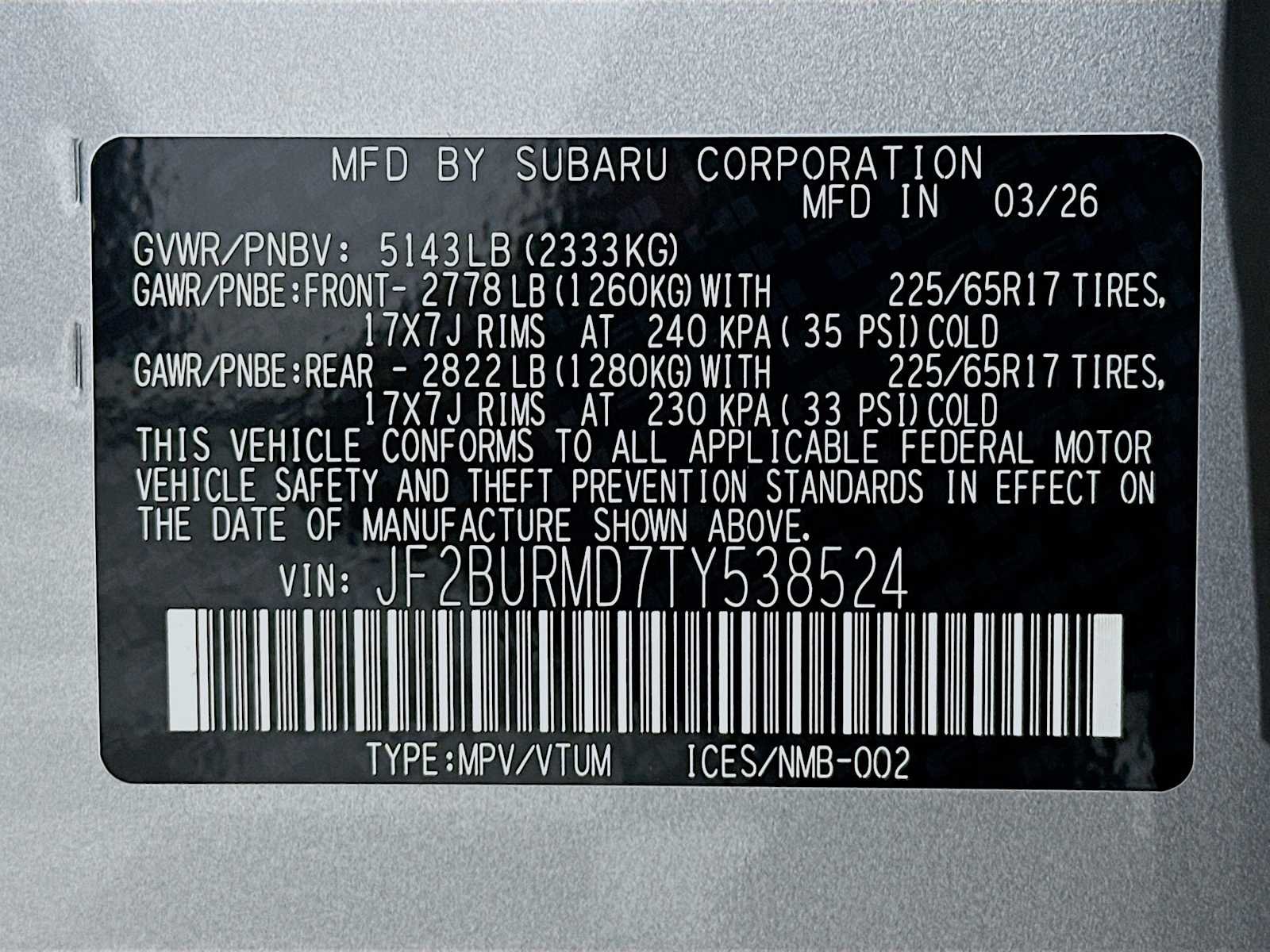 New 2026 ICE SILVER METALLIC Subaru Wilderness image 31