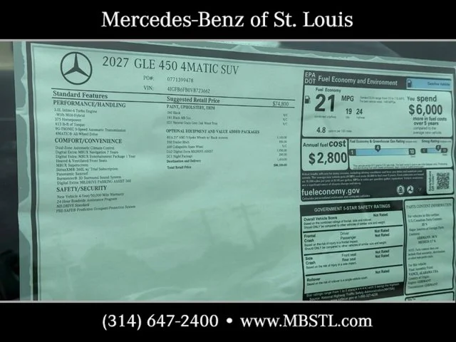 New 2027 Black Mercedes-Benz GLE 450 image 7