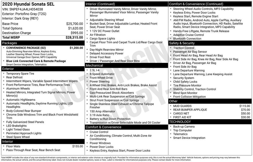 Used 2020 Gray Hyundai SEL image 5