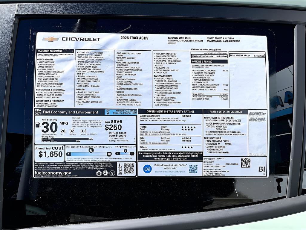 New 2026 Chevrolet Trax ACTIV 4D Sport Utility