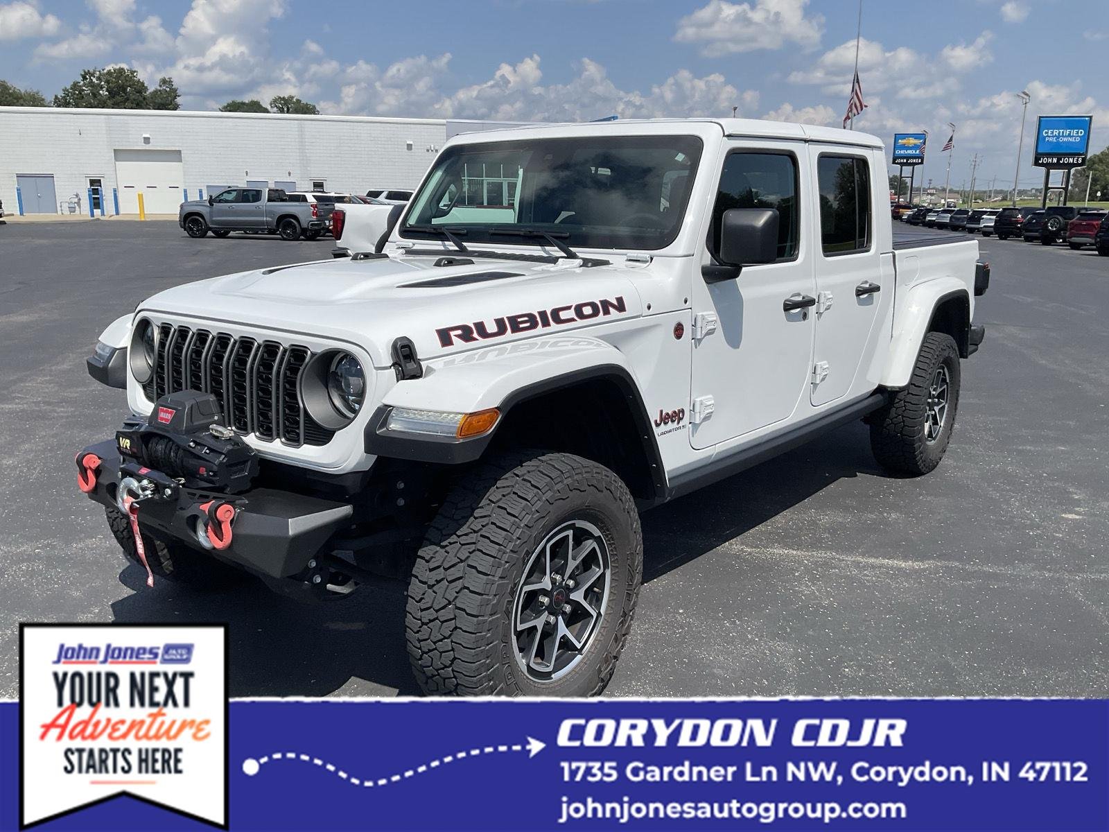 Used 2025 Bright White Clearcoat Jeep Rubicon image 1