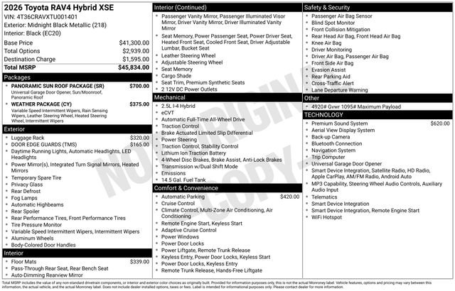 New 2026 Midnight Black Metallic Toyota  XSE image 32