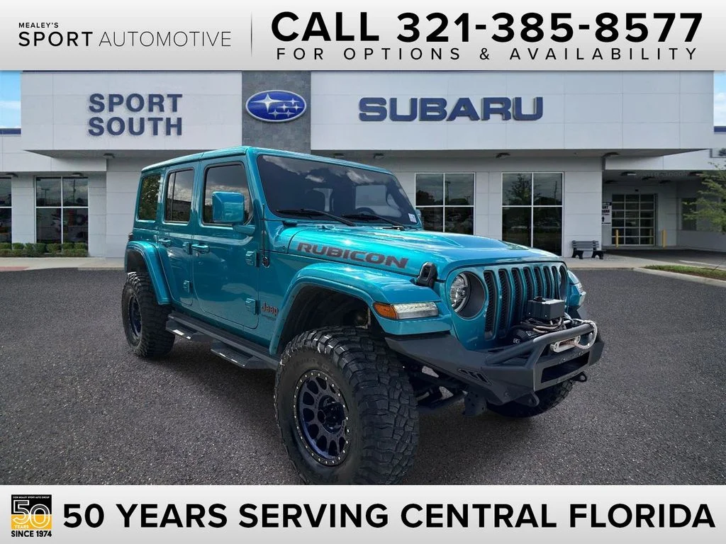 Used 2020 Teal Jeep Unlimited Rubicon image 1